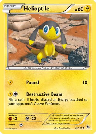 Helioptile (036/106) [XY  Flashfire] Reverse Holofoil - Common