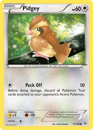 Pidgey (075/106) [XY  Flashfire] Reverse Holofoil - Common
