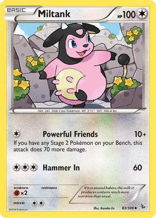 Miltank 083  XY  Flashfire - Uncommon
