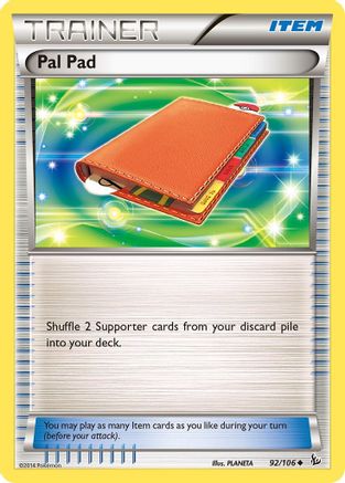 Pal Pad 092  - Reverse Holofoil XY  Flashfire - Uncommon