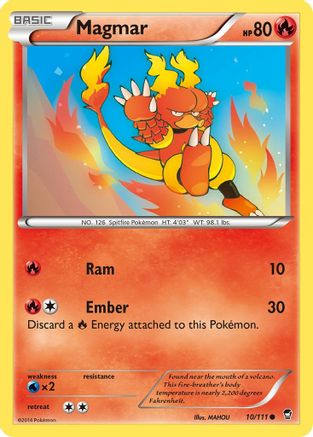 Magmar 010  - Reverse Holofoil XY  Furious Fists - Common