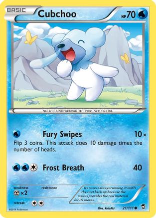 Cubchoo (021/111) [XY  Furious Fists] Reverse Holofoil - Common