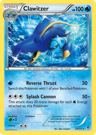 Clawitzer (024/111) [XY  Furious Fists] Reverse Holofoil - Holo Rare