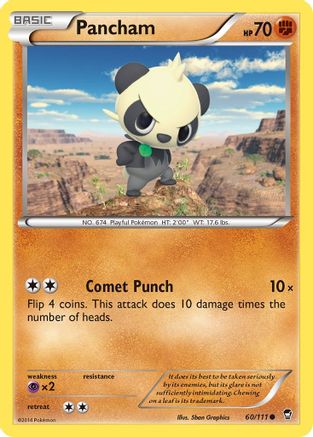 Pancham (60) (60) 060  - Reverse Holofoil XY  Furious Fists - Common