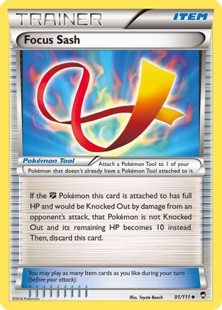 Focus Sash (091/111) [XY  Furious Fists] Normal - Uncommon