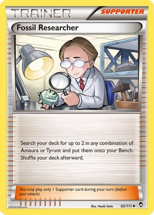 Fossil Researcher (092/111) [XY  Furious Fists] Normal - Uncommon