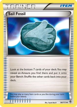Sail Fossil (098/111) [XY  Furious Fists] Normal - Uncommon