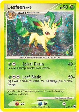 Leafeon - 24/100 (DP Majestic Dawn)/100  - Holofoil Deck Exclusives - Holo Rare