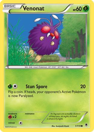 Venonat (1/119) [XY  Phantom Forces] Normal - Common