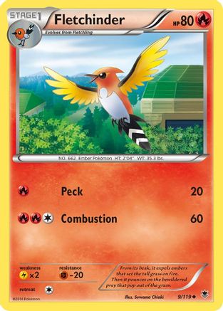 Fletchinder (9/119) [XY  Phantom Forces] Normal - Uncommon