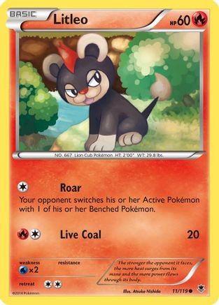 Litleo  - Reverse Holofoil XY  Phantom Forces - Common