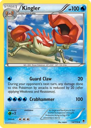 Kingler (14/119) [XY  Phantom Forces] Reverse Holofoil - Uncommon