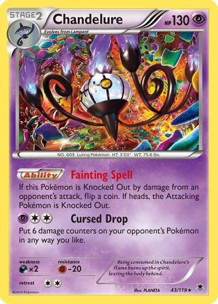 Chandelure (043/119) [XY  Phantom Forces] Reverse Holofoil - Holo Rare