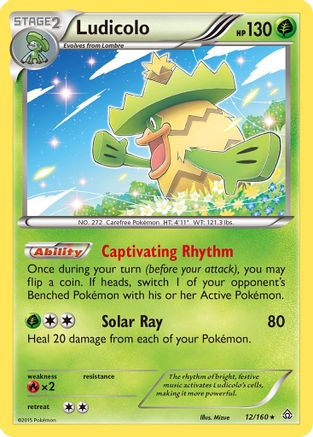 Ludicolo  - Reverse Holofoil XY  Primal Clash - Holo Rare