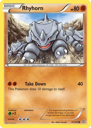Rhyhorn (74/160) [XY  Primal Clash] Normal - Common