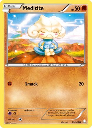 Meditite  - Reverse Holofoil XY  Primal Clash - Common