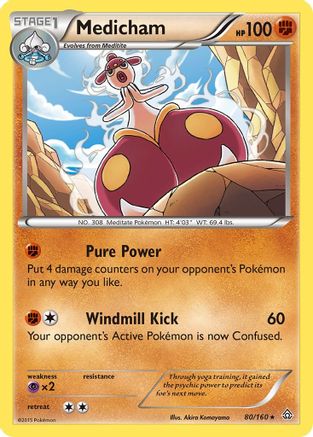 Medicham  - Reverse Holofoil XY  Primal Clash - Holo Rare
