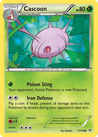 Cascoon (006/108) [XY  Roaring Skies] Reverse Holofoil - Common