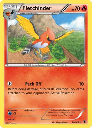 Fletchinder (14/108) [XY  Roaring Skies] Normal - Uncommon