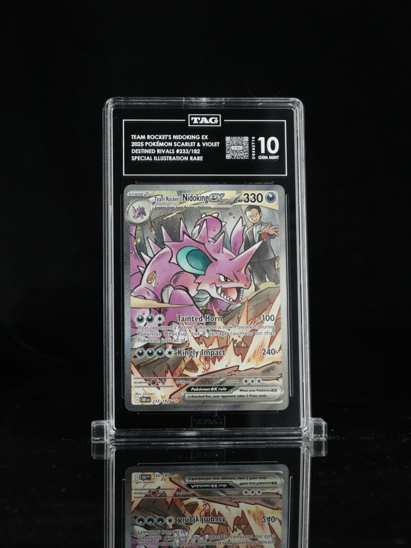 TEAM ROCKET'S NIDOKING EX 2025 POKÉMON SCARLET & VIOLET #233/182 DESTINED RIVALS SIR TAG 10