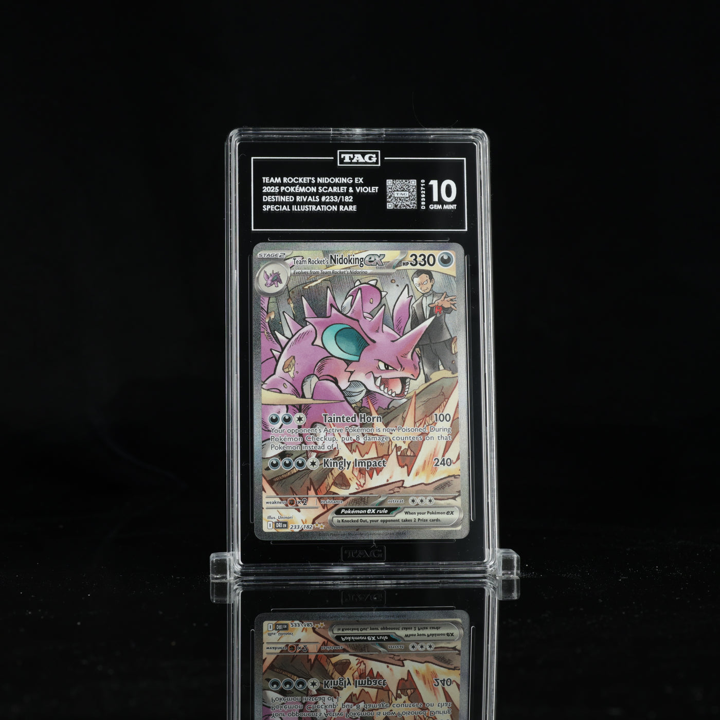 TEAM ROCKET'S NIDOKING EX 2025 POKÉMON SCARLET & VIOLET #233/182 DESTINED RIVALS SIR TAG 10