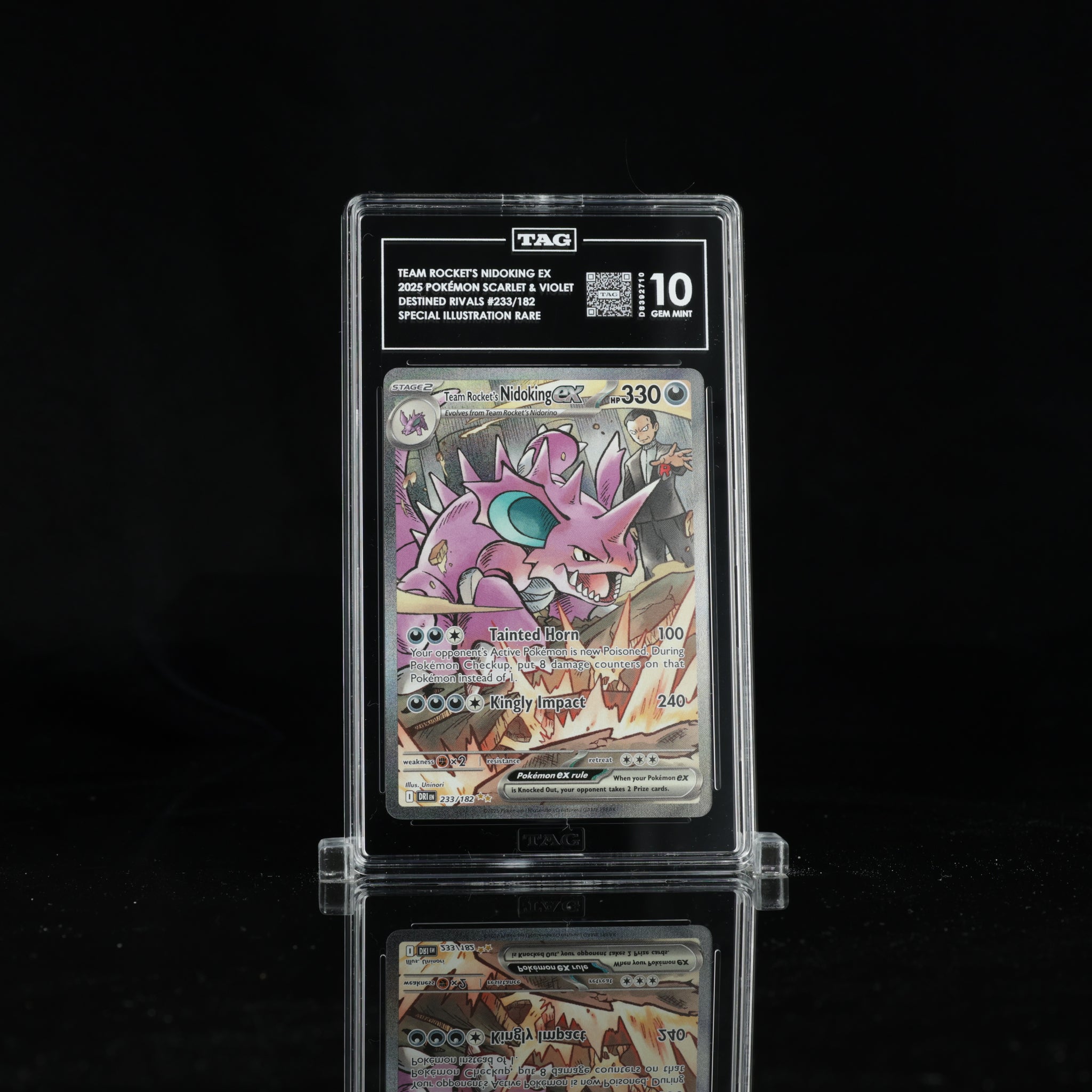 TEAM ROCKET'S NIDOKING EX 2025 POKÉMON SCARLET & VIOLET #233/182 DESTINED RIVALS SIR TAG 10