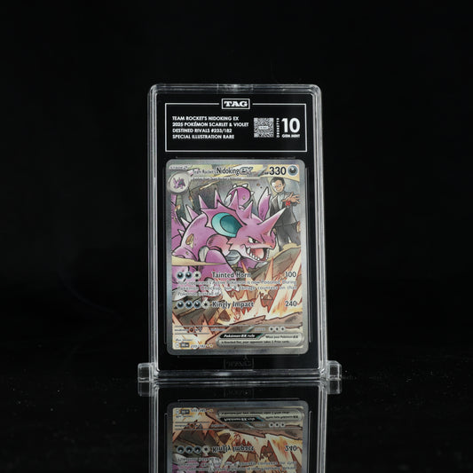 TEAM ROCKET'S NIDOKING EX 2025 POKÉMON SCARLET & VIOLET #233/182 DESTINED RIVALS SIR TAG 10