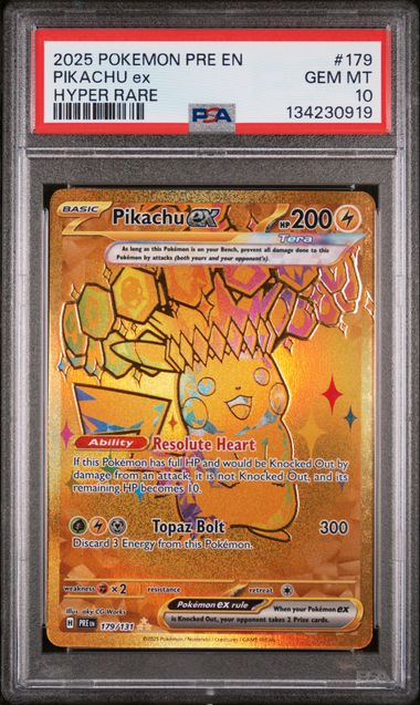 2025 POKEMON PRE EN-PRISMATIC EVOLUTIONS #179 PIKACHU ex HYPER RARE
