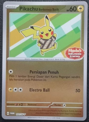 Pikachu Berkemeja Batik - Green - Holo [Special Set Box Promo]