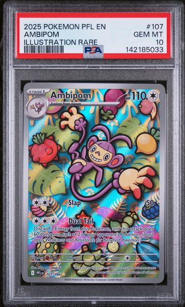 2025 POKEMON PFL EN-PHANTASMAL FLAMES #107 AMBIPOM ILLUSTRATION RARE