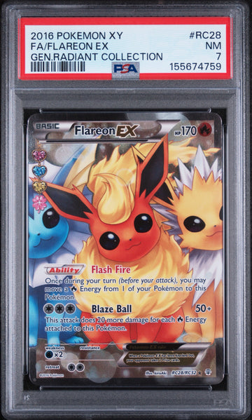 PSA 7 : Flareon Ex Generation 20th
