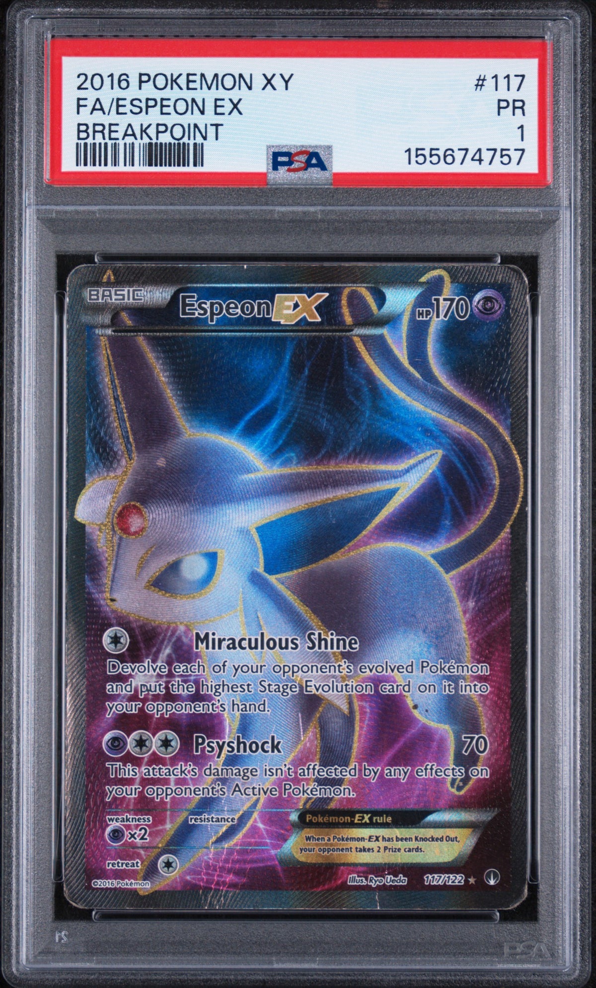 PSA 1 : Espeon Ex BreakPoint ( POP 27 )