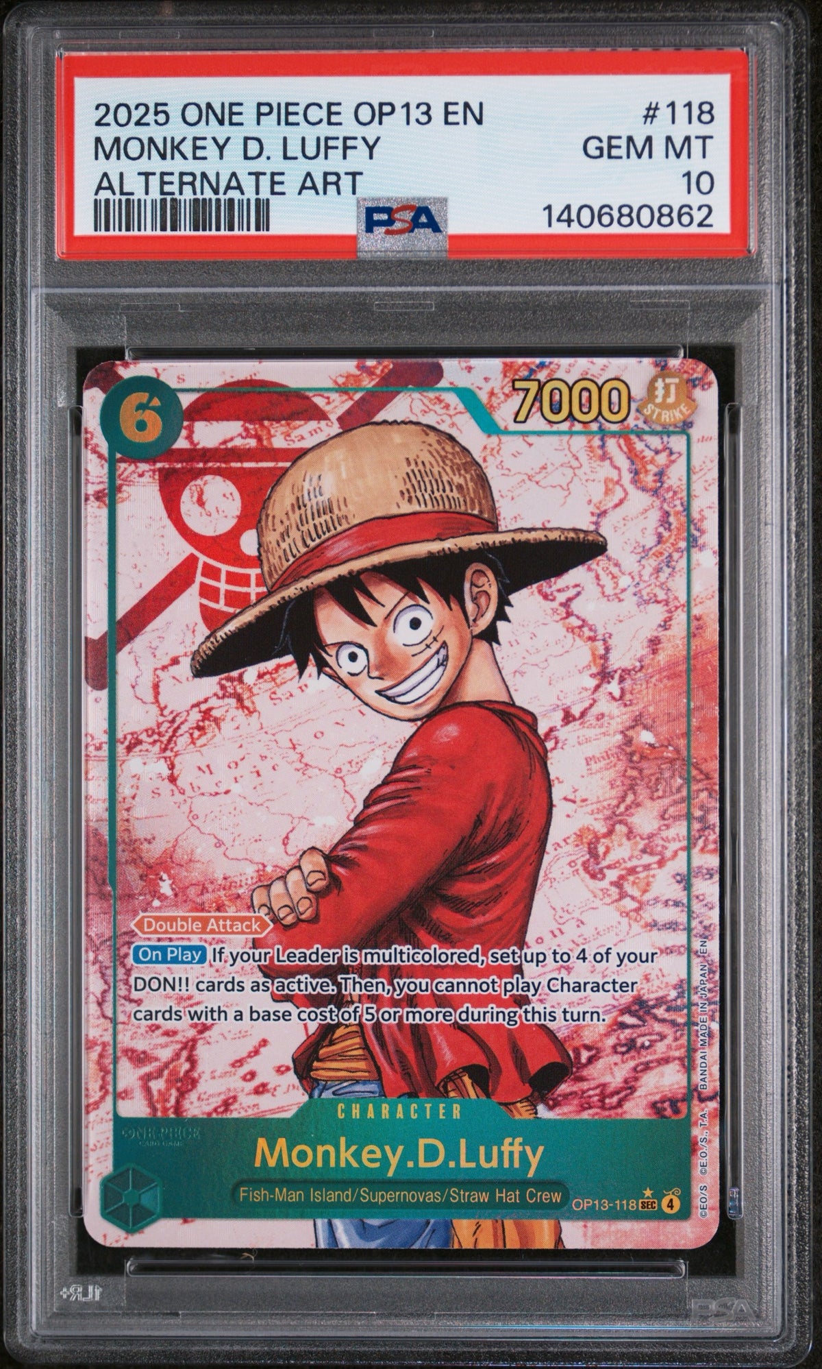 PSA 10 : Monkey. D . Luffy