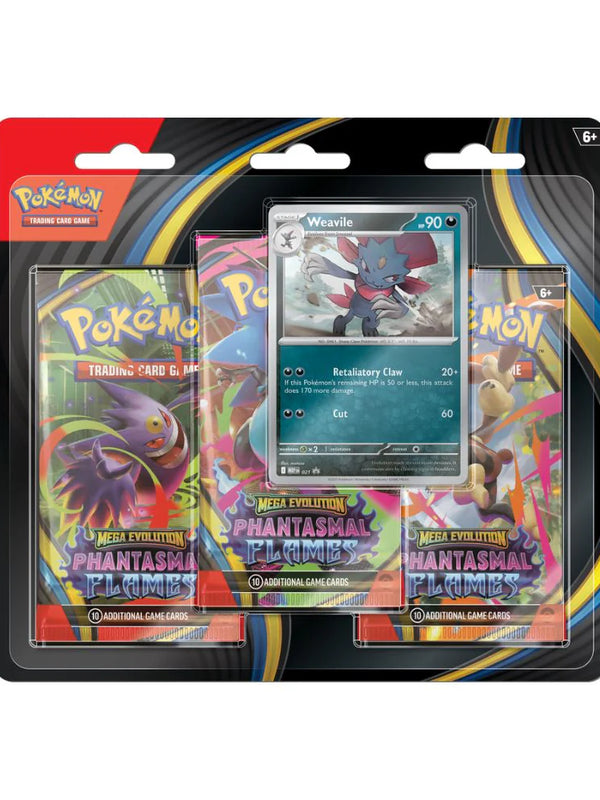 Phantasmal Flames 3-pack Blister [Sneasel or Weavile at random]