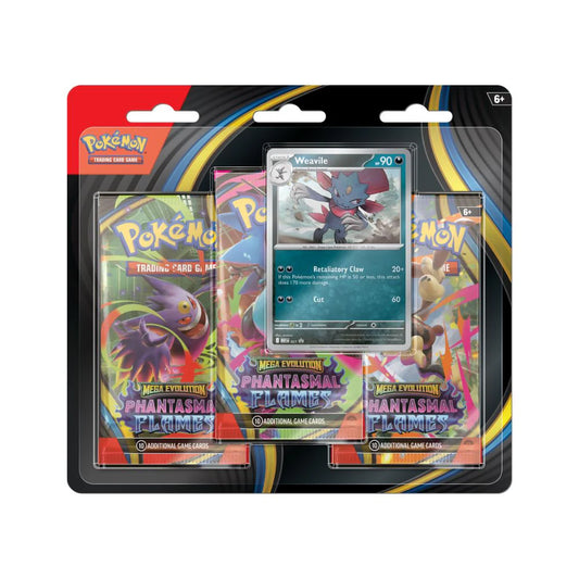 Phantasmal Flames 3-pack Blister [Sneasel or Weavile at random]