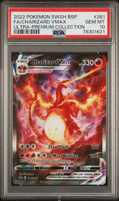 2022 POKEMON SWSH BLACK STAR PROMO #261 FA/CHARIZARD VMAX ULTRA-PREMIUM COLLECTION