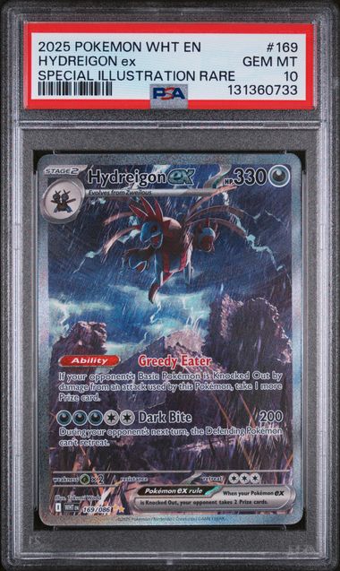 2025 POKEMON WHT EN-WHITE FLARE #169 HYDREIGON ex SPECIAL ILLUSTRATION RARE