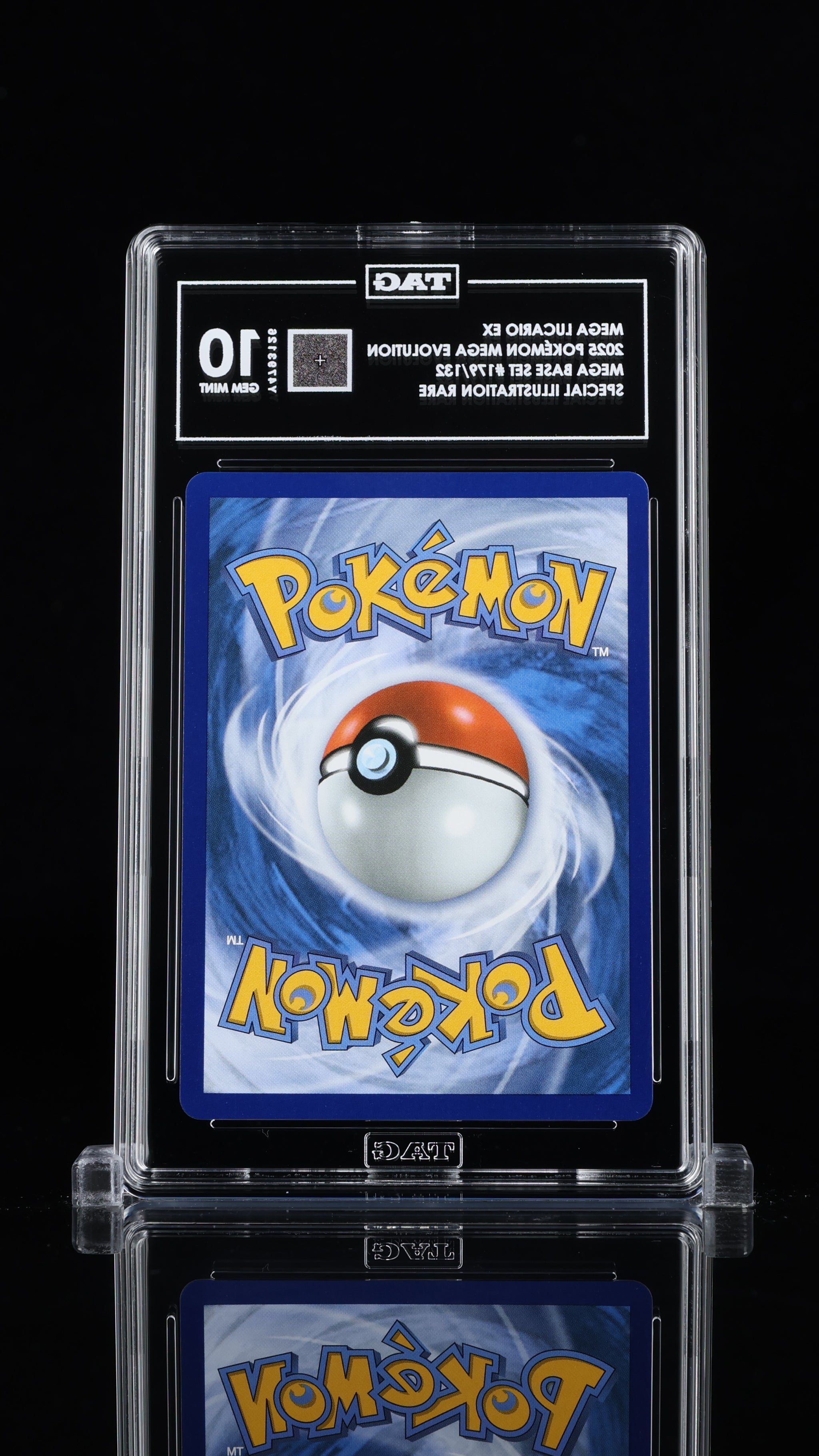 MEGA LUCARIO EX 2025 POKÉMON MEGA EVOLUTION #179/132 MEGA BASE SET SPECIAL ILLUSTRATION RARE TAG 10