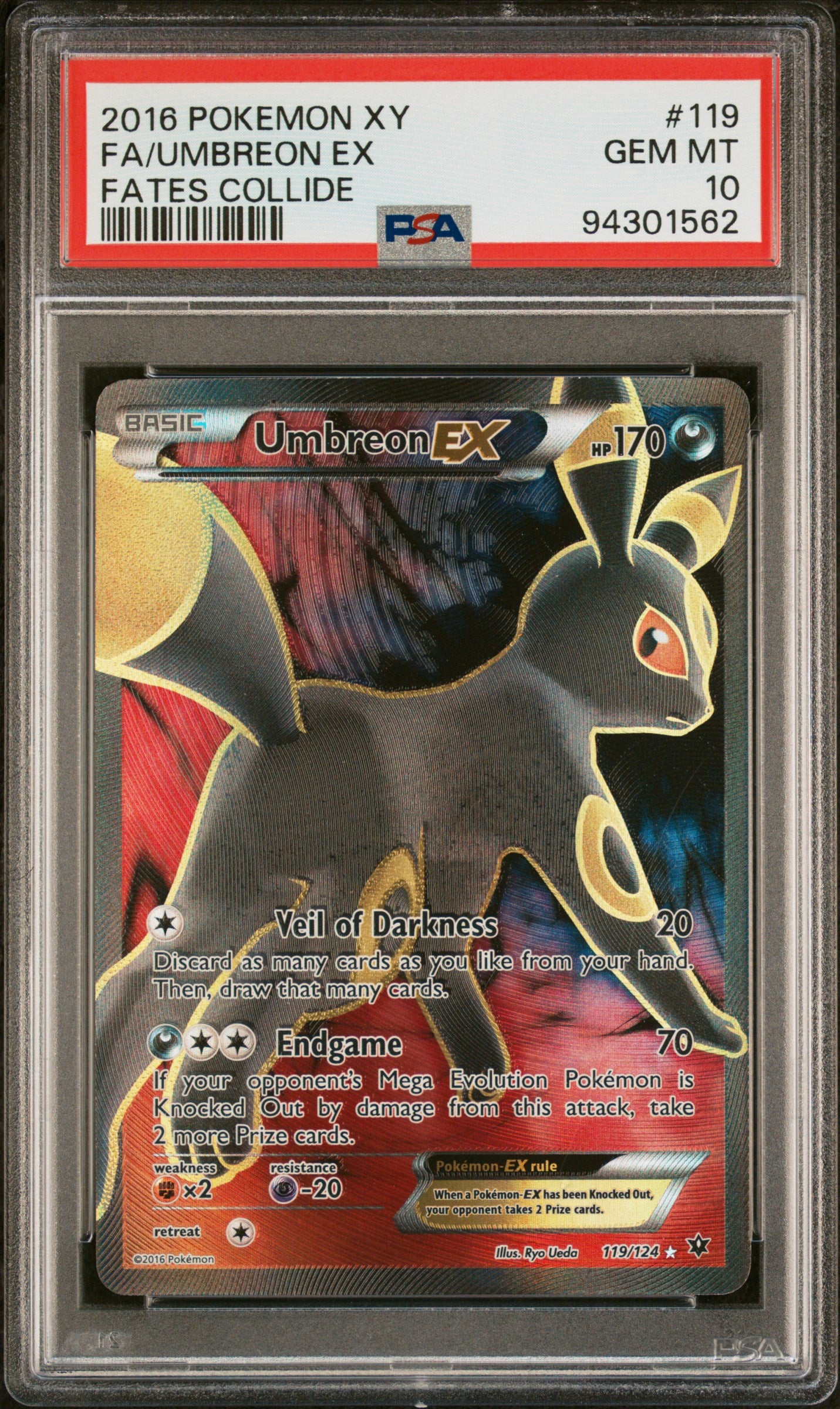 2016 POKEMON XY FATES COLLIDE #119 FA/UMBREON EX FATES COLLIDE