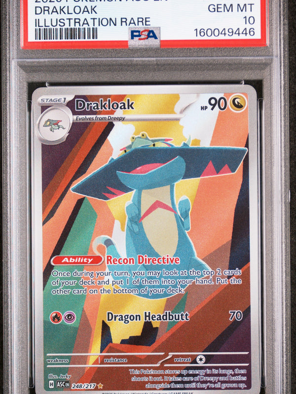 ASCENDED HEROES #248 DRAKLOAK ILLUSTRATION RARE PSA 10