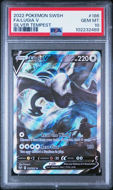 2022 POKEMON SWORD & SHIELD SILVER TEMPEST #186 FA/LUGIA V SILVER TEMPEST