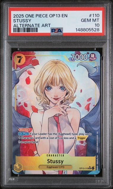 ONE PIECE OP13-CARRYING ON HIS WILL STUSSY ALTERNATE ART PSA 10