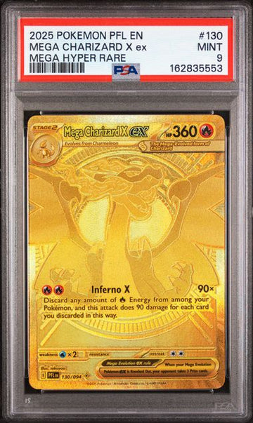 130 MEGA CHARIZARD X ex MEGA HYPER RARE PSA 9