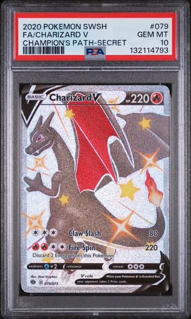 2020 POKEMON SWORD & SHIELD CHAMPION'S PATH #079 FA/CHARIZARD V CHAMPION'S PATH-SECRET