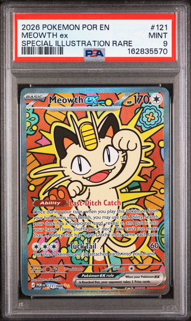 MEOWTH ex SPECIAL ILLUSTRATION RARE PSA 9